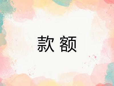 款额 款额
