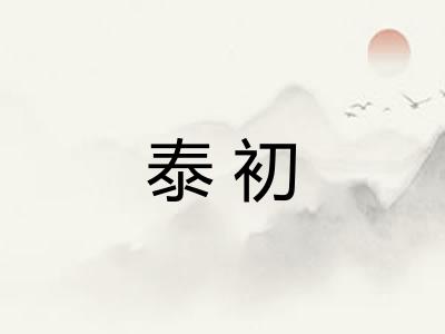 泰初 泰初