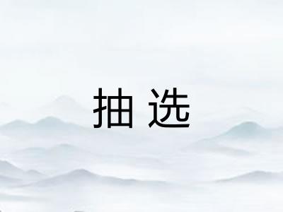 抽选 抽选