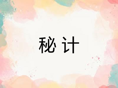 秘计 秘计
