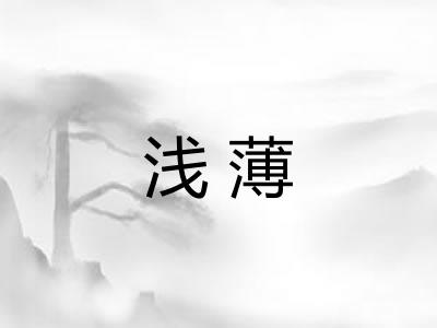 浅薄 浅薄