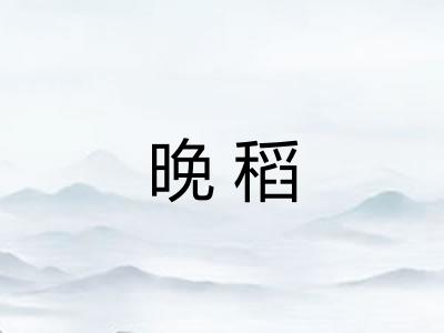 晚稻