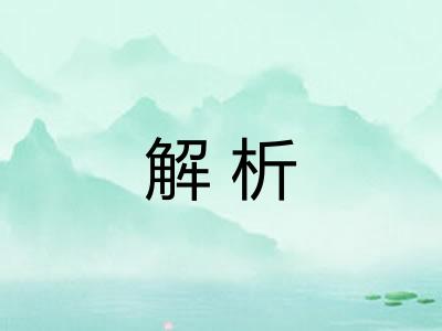 解析 解析