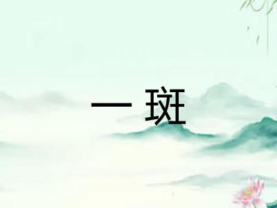 一斑 一斑