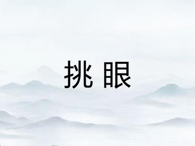 挑眼 挑眼