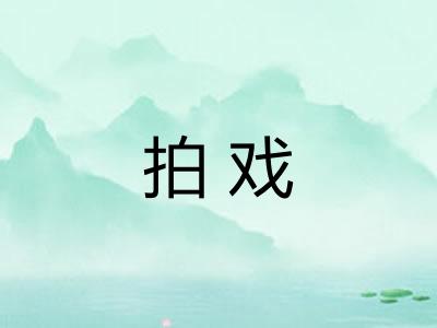 拍戏 拍戏