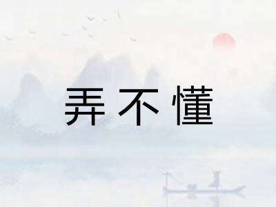 弄不懂