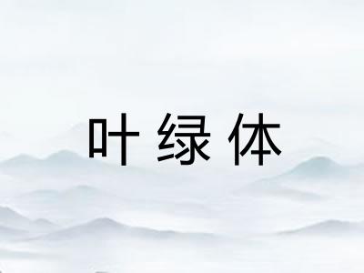 叶绿体 叶绿体