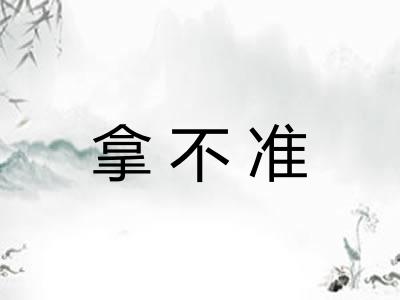 拿不准