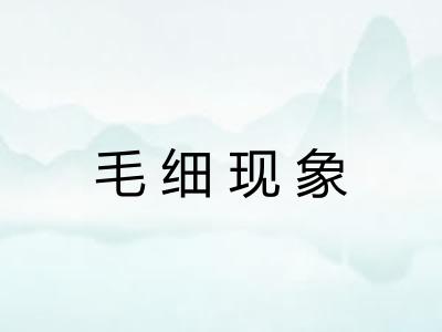 毛细现象