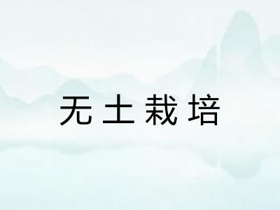 无土栽培 无土栽培