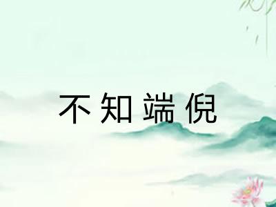 不知端倪