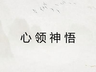 心领神悟 心领神悟
