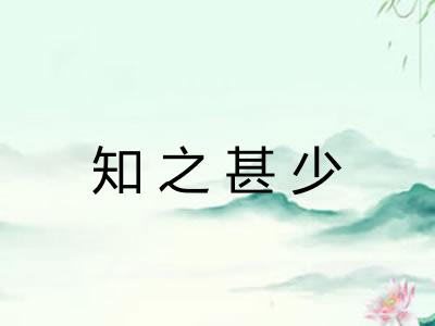 知之甚少