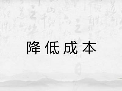 降低成本