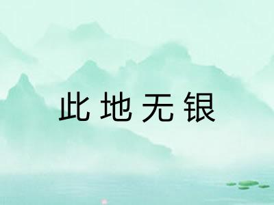 此地无银