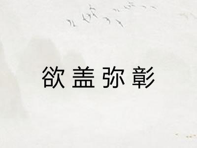 欲盖弥彰
