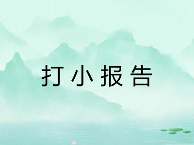 打小报告