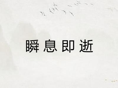 瞬息即逝