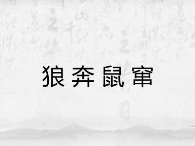 狼奔鼠窜