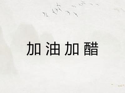 加油加醋 加油加醋