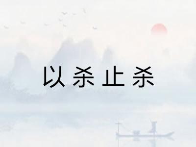 以杀止杀