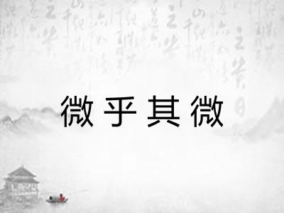 微乎其微 微乎其微