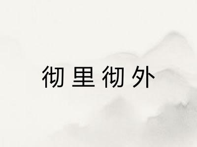彻里彻外