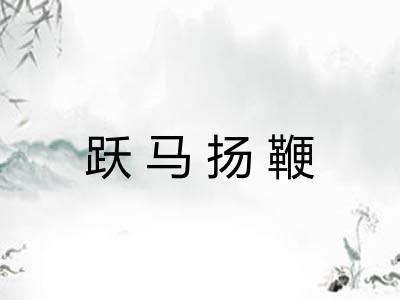 跃马扬鞭 跃马扬鞭