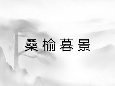 桑榆暮景 桑榆暮景