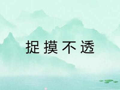 捉摸不透