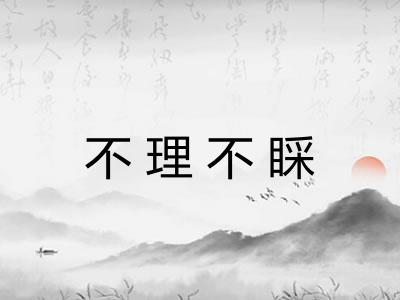 不理不睬
