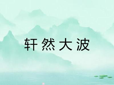 轩然大波 轩然大波