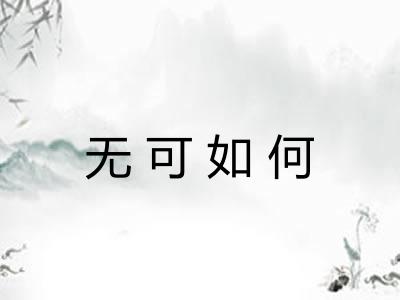 无可如何