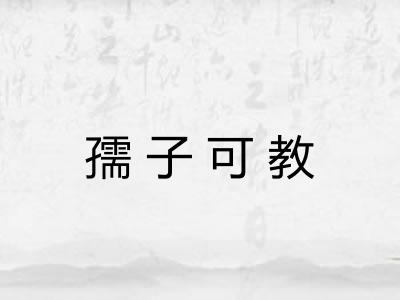 孺子可教