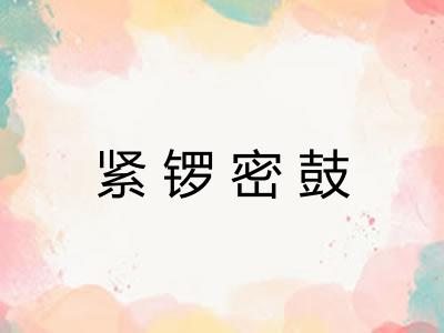 紧锣密鼓 紧锣密鼓