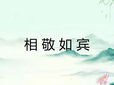 相敬如宾 相敬如宾