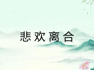 悲欢离合 悲欢离合