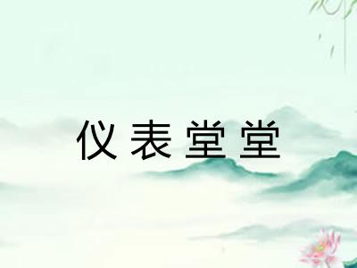 仪表堂堂