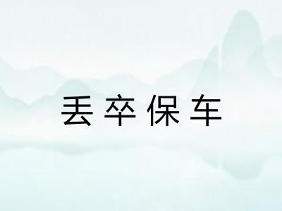 丢卒保车 丢卒保车