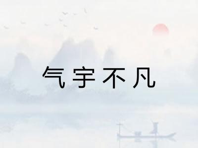 气宇不凡