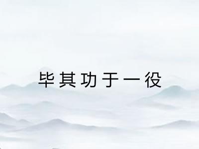 毕其功于一役